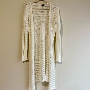Elegant White Crochet Women's Sweater